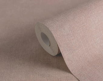Modern rustic linen boho pink textured wallpaper plain elegant 3d vinyl wallpaper