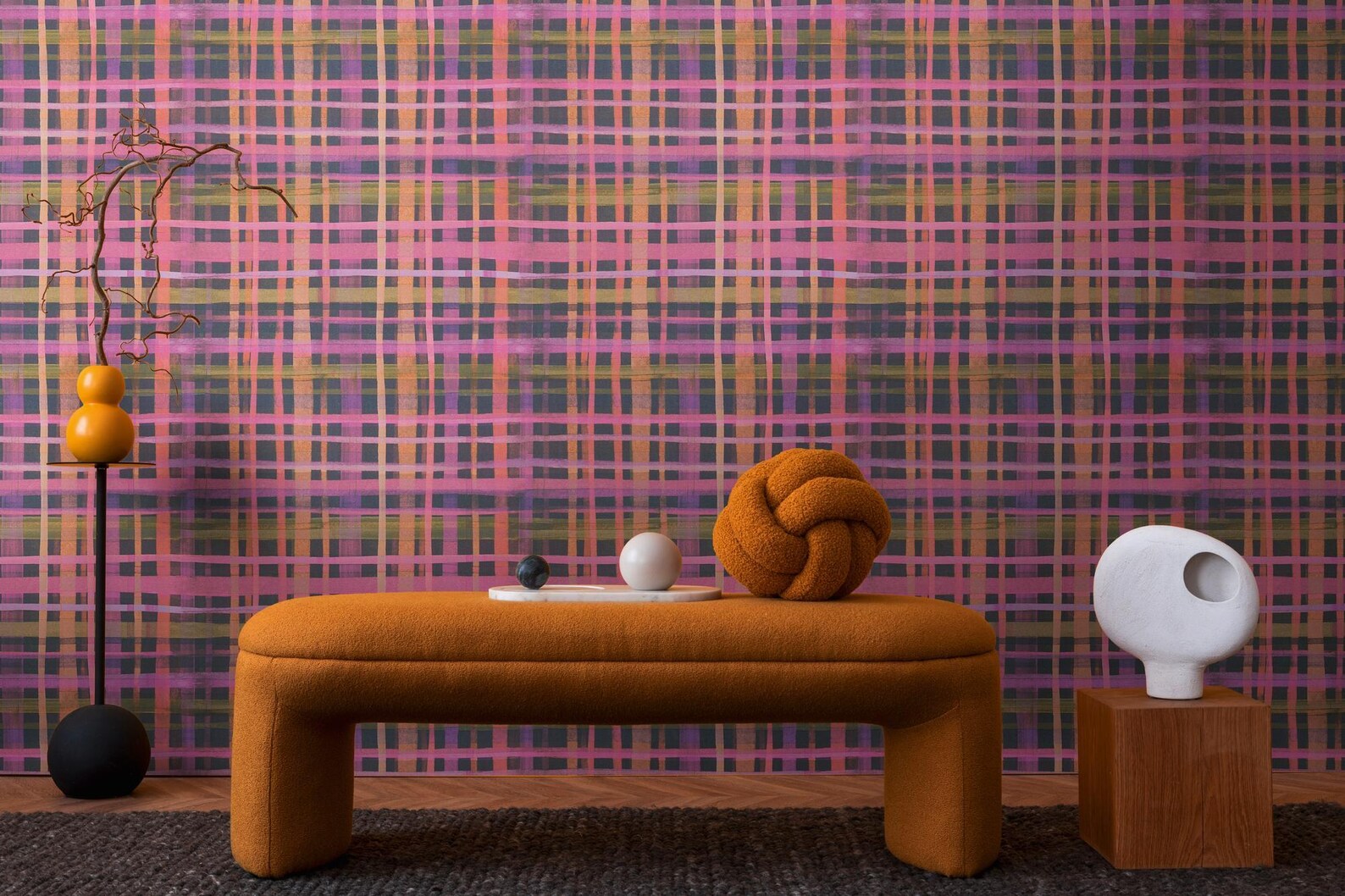 Curated visual reference: Plaid Purple Checkered Bold Textured Wallpaper Retro Colorful Geometric Photo Inspiration