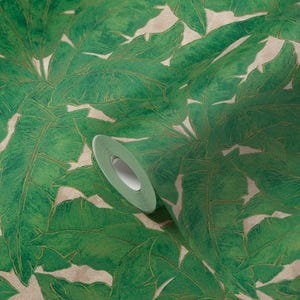 Floral botanical tropical green wallpaper modern textured sage green 3d vinyl kitchen bedroom bathroom leaf wallpaper