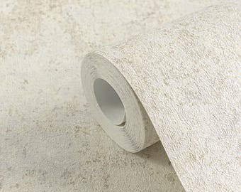 Modern beige distressed rustic concrete wallpaper 3d vinyl textured neutral vintage matte wallpaper