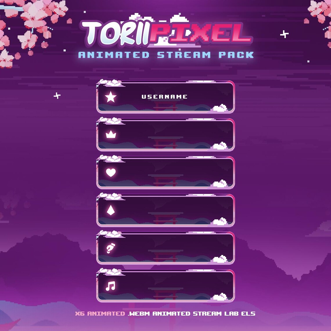 Splash Screen Loading Bitmap Torii Pixel Bitmap, Animated Stream Pack | Animated Screens, Facecam ...