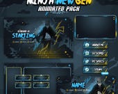 Ninja Next Gen Animated Stream Pack, Screens, Facecam, Panels, Alerts, For Twitch, Kick, Youtube