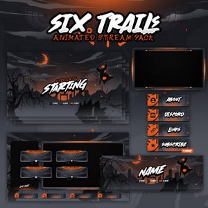 Six Trails Anime, Animated Stream Pack | Animated Screens, Facecam, Panels, Transition, Alerts, Intermission | Twitch, Kick, Youtube