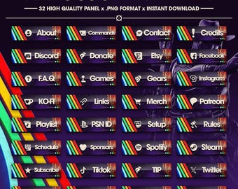 Ark Raiders Panels: 32 Panel Pack Twitch KIck Digital Download Custom Panel