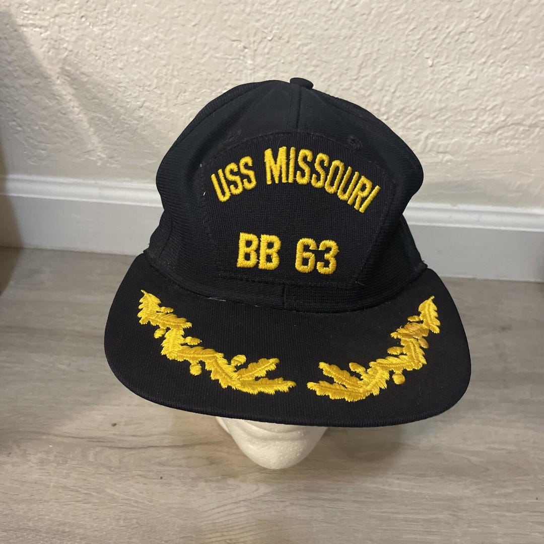USS Missouri BB 63 Scrambled Eggs Snapback Hat Trucker Dupont Vintage ...