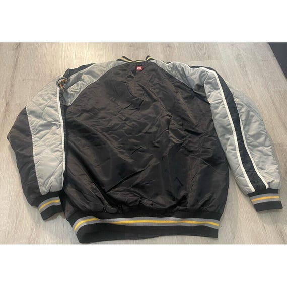 Vintage Ecko Unltd Bomber Jacket Adult L Black Gray Satin Hip Hop