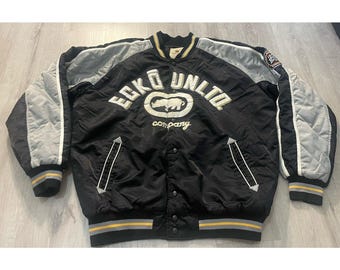 Vtgy2k Ecko Unltd Quilted Sleeve Poly Satin Bomber Jacket Mens 3XL Vtgy2k Ecko Unltd Quilted Sleeve Poly Satin Bomber Jacket Mens 3XL