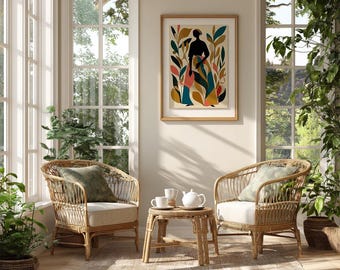 Harriet Tubman Wall Art: Boho Earth Tones - Neutral, Warm Colors