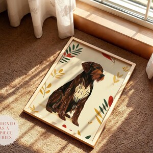 German Wirehaired Pointer Dog Artwork – Stylish Pet Print for Living Room or Nursery Decor
