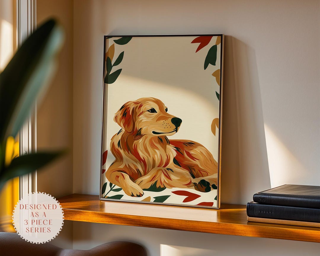 Golden Retriever Dog Wall Art Print – Thoughtful Gift for Animal Lovers ...