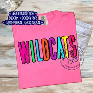Wildcats Splatter png, Go Wildcats png, Neon Wildcats Mascot png, Bright Mascot png, Bright Wildcats Mascot png instant download, Wildcats