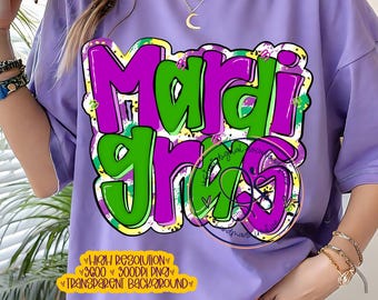 Mardi Gras Brush Strokes PNG, New Orleans (Digital Download)