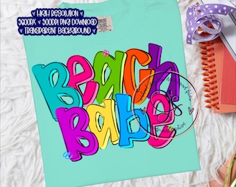 Neon Preppy Beach Babe PNG, Preppy Summer png, Preppy Beach Babe png, Cute Summer png, Bright Summer png instant download, Beach Babe Png