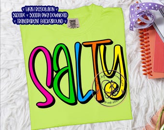 Salty PNG, Preppy Beach png, Neon Summer Salty Beach png, Summer png, Bright Beach Salty png instant download, Preppy Salty Png File, Salty