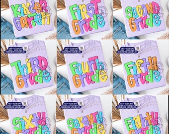Bright Color Block Back to School PnG Bundle (Digital Download)