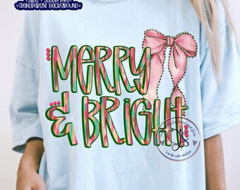 Merry and Bright png, Christmas png, Christmas Merry and Bright png, Merry and Bright png, Merry Bright Christmas png file, Merry Christmas