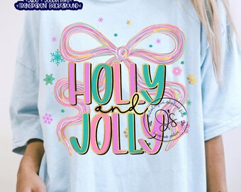 Holly Jolly Coquette png, Christmas png, Holly Jolly Bow png, Trendy Christmas Bow png, Trendy Coquette Holly Jolly png file, Christmas Bow