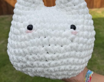 Hand-Crocheted White Totoro Plush: Studio Ghibli Inspired