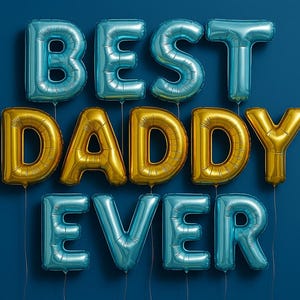 Cumpleaños de Papá – El Mejor Papá del Mundo – Globos de Aluminio Digitales para TV (16:9)