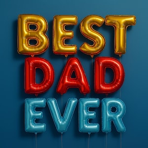 Cumpleaños de papá: El mejor papá del mundo: Globos de aluminio digitales para TV (16:9)