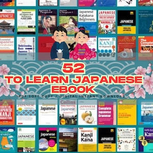 52 Learn Japanese Language eBook Bundle | Hiragana | Katakana | Vocabulary | Grammar | Beginner-Friendly Study Guides | Digital Download
