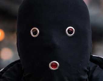 3-Hole Metal Eyelet Balaclava, Streetwear Techwear Mask, Urban Fashion Accessory