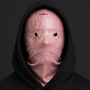 Pink Balaclava Mask Metallic Ski Silver Gold Eyelets Full Face Hood Ribbed Cover Streetwear