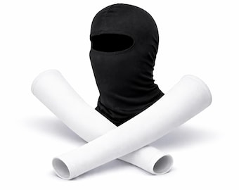Black Balaclava Mask Set with Arm Sleeves | Streetwear Performance Fabric