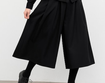 Japanese Hakama Pants Unisex Wide Leg Trousers