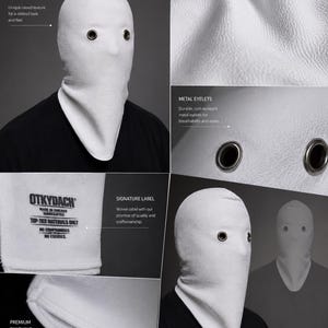 May include: White textured fabric hood with metal eyelets for breathability. Features a unique raised texture and reinforced stitching for durability. Includes a signature label. Made in Chicago.
