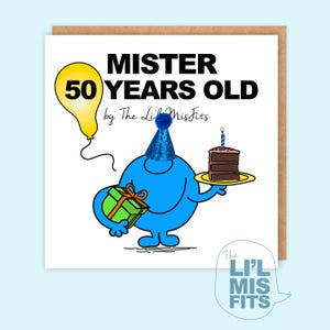 Biglietto originale "Mister 50 anni" - Biglietto esilarante per il signor 50° compleanno/Il miglior biglietto per il signor 50° compleanno, biglietto e regalo divertente per il traguardo dei cinquant'anni, il miglior biglietto per il 50° compleanno