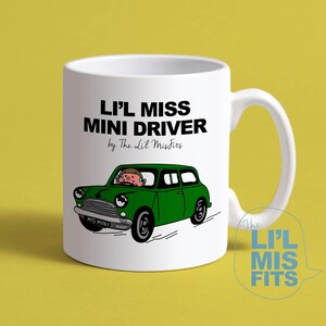 Mini tasse pilote fantaisie Li'l Miss, petite tasse amusante Little Miss J'aime ma mini tasse/tasse, meilleure petite tasse Mme pour ami, amoureux de la mini voiture