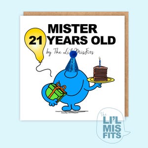 Biglietto originale "Mister 21 anni" - Biglietto esilarante per il signor/Il miglior biglietto per il 21° compleanno, biglietto e regalo divertente per il traguardo dei 21 anni, il miglior biglietto per il 21° compleanno