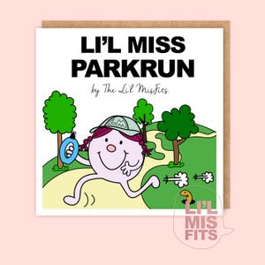 Neuheit Li'l Miss Parkrun Karte, vergnügte kleine Fräulein Karte / Beste kleine Ms Parkrun Karte für die beste Freundin, Park Run Liebhaber