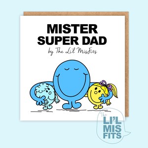Cartão Mister Super Dad - Cartão Sr. Hilário/ Melhor Cartão Sr. para Pai, Cartão Engraçado para o Dia dos Pais e Presente