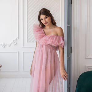 strapless open back dress Dusty Pink Maternity Crossover Wrap Dress