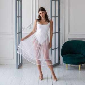 Sheer tulle skirt, See through skirt, Layered tulle skirt midi, Tutu skirt women,Tulle ballet skirt,Transparent skirt,White tulle midi skirt