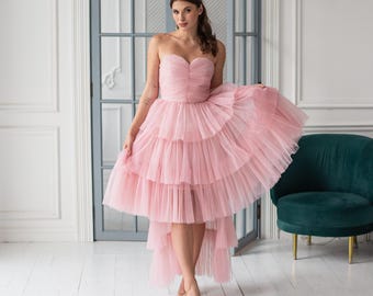 pink tulle halter dress Bridesmaid Dress Long 2026 Sleeveless A-Line Pink Tulle Halter