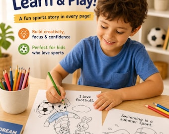 Dibujos para colorear de deportes para niños, más de 10 hojas de actividades imprimibles (descarga digital en PDF)