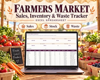 Hoja de cálculo de Excel para pequeñas empresas: seguimiento de ventas, inventario y desperdicios en mercados de agricultores