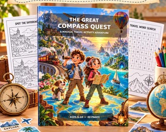 Libro de actividades imprimible para niños de 6 a 10 años: PDF de aventuras de 30 páginas