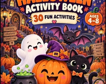 Libro de actividades de Halloween para niños: 30 juegos imprimibles (PDF) Cosas para hacer y crear