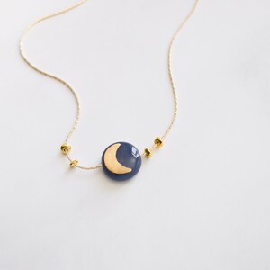 To the Moon and Back Necklace Celestial Jewelry, Golden Crescent Moon, Moon Pendant, Minimalist, Gift for her image 6