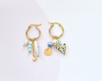 Trinket Treasure Earrings - Semi Precious Trinket and Hoops Earrings, Mix and Match, Bauble Earrings