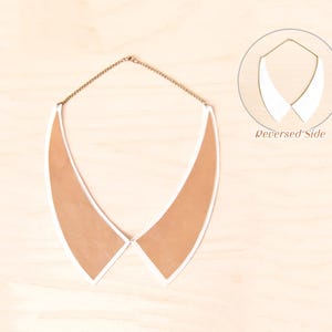 Peter Pan Collar Necklace - Reversible Leather Necklace - Alexa Necklace - Detach Removable Collar - Gift for Her - Preppy - Made to Order