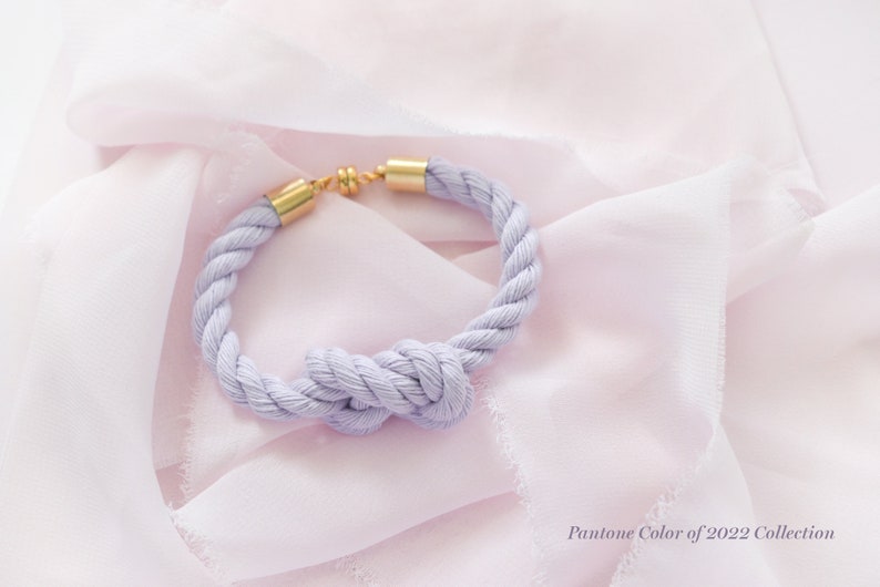 Nautical Rope Bracelet with Anchor Charm or Customized Tag, Initial Tag, Beach, Bridesmaid, Golden, Silver, Magnetic, Cotton Anniversary image 7