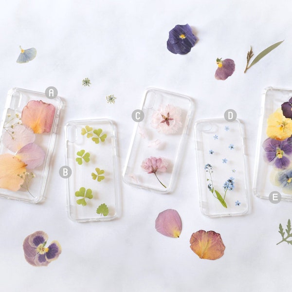 Pressed Flower iPhone Case – Real Flowers & Foliage, Handmade