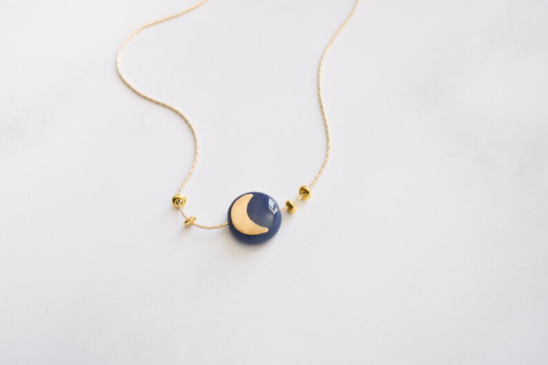 To the Moon and Back Necklace Celestial Jewelry, Golden Crescent Moon, Moon Pendant, Minimalist, Gift for her image 6