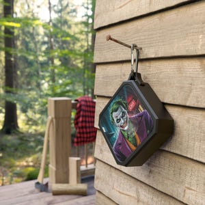 Joker Outdoor Bluetooth Speaker, Waterproof Speaker, Portable Wireless Speaker, Vibrant Gift for Comic Fans, Unique Party Speaker