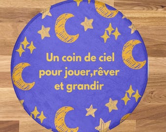 Round starry rug – “A corner of the sky to play, dream, grow”